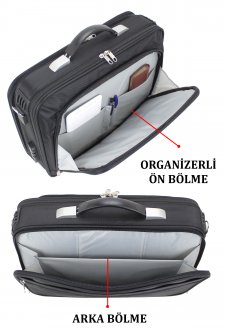 Kasalı Laptop Evrak Çantası 15,6 inç  Kilit Mekanizmalı  Siyah