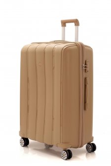 MÇS V305 Kırılmaz Polipropilen Büyük Boy Valiz Şampanya