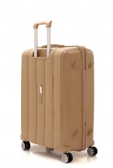 MÇS V305 Kırılmaz Polipropilen Büyük Boy Valiz Şampanya