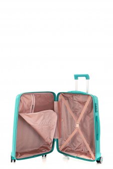 Mçs V305 Kırılmaz PoliPropilen Kabin Boy Valiz Cam Göbeği