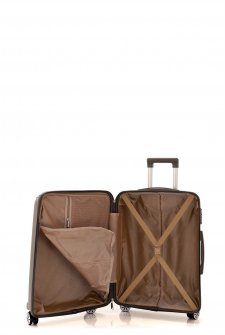 Mçs V305 Kırılmaz PoliPropilen Kabin Boy Valiz Gri