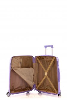 Mçs V305 Kırılmaz PoliPropilen Kabin Boy Valiz Lila