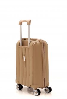 Mçs V305 Kırılmaz PoliPropilen Kabin Boy Valiz Şampanya