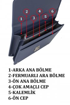 Unisex Evrak Çantası Omuz Askılı A4 Kağıt Uyumlu Lacivert