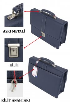 Unisex Evrak Çantası Omuz Askılı A4 Kağıt Uyumlu Lacivert
