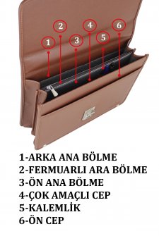 Unisex Evrak Çantası Omuz Askılı A4 Kağıt Uyumlu Taba