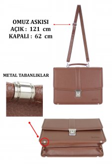 Unisex Evrak Çantası Omuz Askılı A4 Kağıt Uyumlu Taba