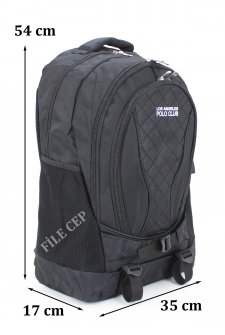 Yarım Dağcı Unisex Sırt Çantası 17,3 Laptop Bölmeli 30-35 Litre Siyah-Beyaz