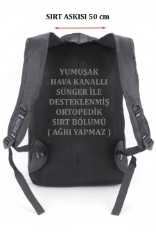 Yarım Dağcı Unisex Sırt Çantası 17,3 Laptop Bölmeli 30-35 Litre Siyah-Yeşil