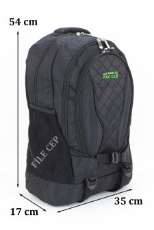 Yarım Dağcı Unisex Sırt Çantası 17,3 Laptop Bölmeli 30-35 Litre Siyah-Yeşil