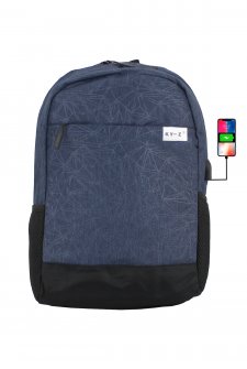 Case Club Usb Aparatlı  İthal Laptop Sırt Çantası 15,6 inç Su Geçirmez Kumaş Lacivert