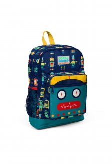 Coral High Kids Lacivert Çivit Robot Desenli Dört Bölmeli Okul Sırt Çantası 23472