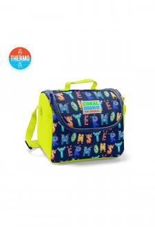 Coral High Kids Lacivert Neon Sarı Monster Desenli Thermo Beslenme Çantası 22726