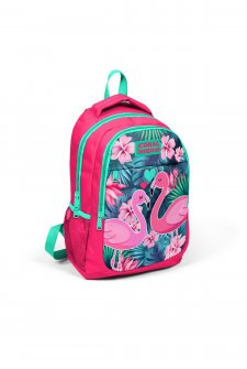 Coral High Kids Neon Mercan Su Yeşili Flamingo Desenli Okul Sırt Çantası 14377