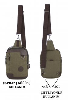 Kanvas Kumaş Bady Bag Göğüs Çantası Su Geçirmez Kumaş